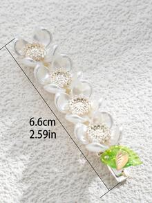 1入組女士花朵裝飾時尚髮夾日常裝飾 - 彩色 - 查看 4