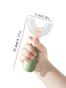 Niños 1 pieza Cepillo de dientes en forma U - Verde - Ver 2