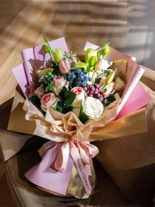 20入組/套鮮花包裝紙，現代雙色防水禮品包裝紙，適合派對 - 薄荷綠 - 查看 8