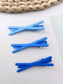 3入組女士素色時尚髮夾日常裝飾 - 彩色 - 查看 1