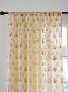 銀杏葉圖案單片窗簾，臥室和客廳現代滌綸單片窗簾 - 彩色 - 查看 7