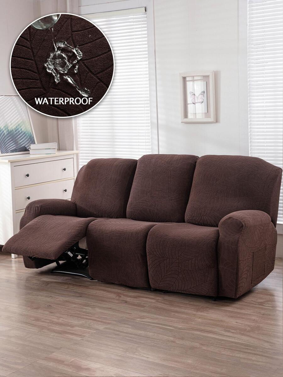 1 Bộ Đồng Màu Ghế Bẹp Đầu Bọc, Tối Giản Polyester Chống Bẹp Đầu Co Giãn Bọc Ghế Sofa Cho Phòng Khách - Cà phê nâu - Xem 1
