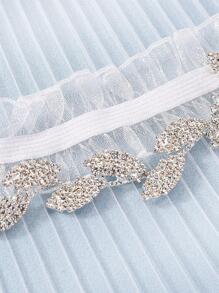 1 Phụ Nữ Rhinestone Trang Trí Quyến Rũ Cô Dâu Garter Cho Đám Cưới - trắng - Xem 6