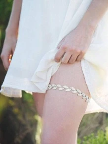 1 Phụ Nữ Rhinestone Trang Trí Quyến Rũ Cô Dâu Garter Cho Đám Cưới - trắng - Xem 1