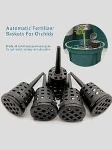 QYeah 10pcs/set Solid Color Black Fertilizer Basket, Modern Plain Plastic Storage Box For Fertilizing Pot - Black - View 2