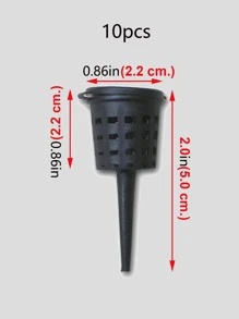 QYeah 10pcs/set Solid Color Black Fertilizer Basket, Modern Plain Plastic Storage Box For Fertilizing Pot - Black - View 5
