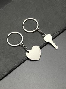 POLASUP Set de 2 llaveros de pareja para el Día de San Valentín, llaveros con corazón creativo con las palabras "Te amo" hechos de metal, color rojo, para propuestas, bodas, al por mayor, adecuados para enviar a parejas y declararse a tu pareja significativa. Mochila de San Valentín para la escuela, accesorios para el coche, ideas de regalo de Navidad góticas y Y2K, accesorios para bolsos, cordones con portaidentificaciones, accesorios para el coche, dijes para bolsos - Plateado - Ver 8