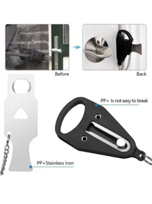 1pc Stainless Steel Anti-theft Lock, Modern Portable Portable Anti-Theft Lock For Home - Black - View 3