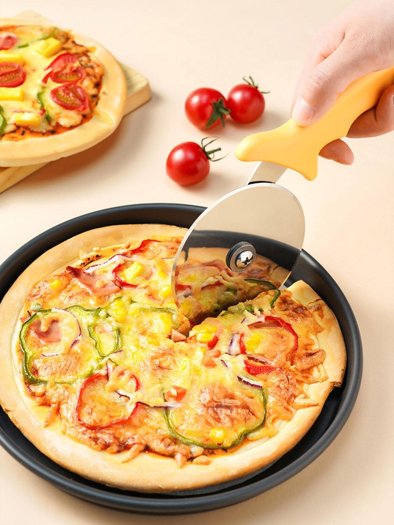 1 pieza Pan de pizza de acero inoxidable - Gris - Ver 1