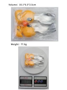 2pcs/Set Stainless Steel Spoon & Fork, Cartoon Duck Design Cutlery Set For Kitchen Dining Table And Party,Kitchen,Christmas Gift,School Supplies - Yellow - View 6