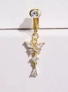 1 pièce Faux Piercing Anneau À Nombril Avec Rose Design Papillon Pour Pour Femme Bijou Cuivre Bijou