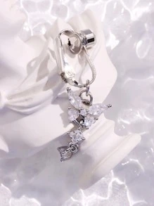 1入組臍環帶粉色蝴蝶設計適合女士(非穿孔)銅首飾類 - 彩色 - 查看 4