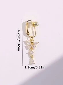 1 pièce Faux Piercing Anneau À Nombril Avec Rose Design Papillon Pour Pour Femme Bijou Cuivre Bijou