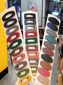 女士素色時尚髮夾日常裝飾 - 彩色 - 查看 3