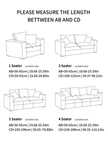 1 vỏ đệm ghế sofa co giãn in họa tiết, vỏ ghế sofa kết hợp hình chữ L, vỏ đệm lưng ghế sofa riêng biệt, bảo vệ đồ đạc, vỏ đệm ghế sofa co giãn - Xám - Xem 3
