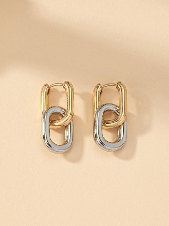 1 Pair Minimalist Geometric U-Shape Clip On Earrings For Women, Slight Bending Of Ear Pins Is Normal