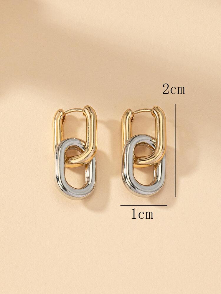 1 Pair Minimalist Geometric U-Shape Clip On Earrings For Women, Slight Bending Of Ear Pins Is Normal