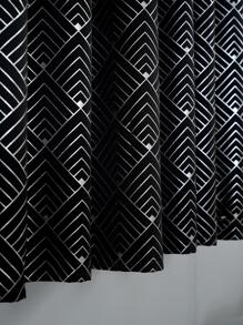 金屬質感幾何樣式1片現代幾何設計臥室和客廳遮光窗簾 - 彩色 - 查看 3