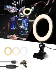 SISGHA 1 pieza aluminio Libro moderno con diseño de círculo Luz de libro recargable para escuela - Negro - Ver 1