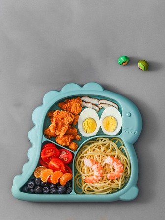 1入組PP盤子，廚房用可愛恐龍設計餐盤