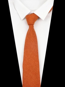 ZLQ&GOU 1 件纯色时尚领带，耐用、百搭、时尚，适合婚礼、派对、节日休闲男士领带 - 亮橙色 - 查看 3