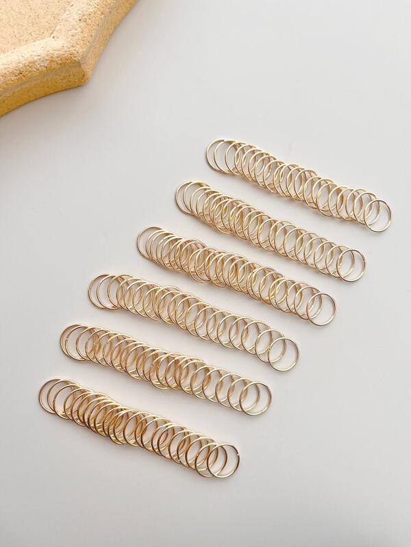 50pcs Women Minimalist Bohemian Hippie Style Hair Ring For Daily Life For Back To School Casual Hair Clips