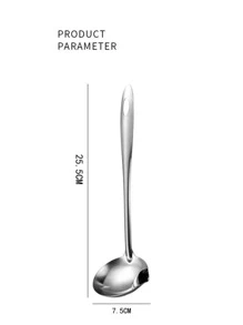 1入組銀色長柄勺，廚房用不銹鋼多功能過濾勺 - 銀色 - 查看 2