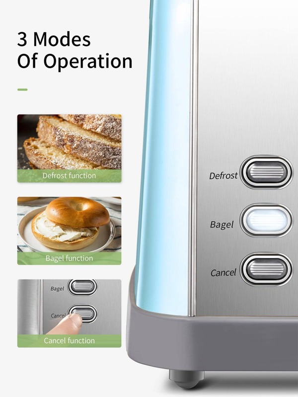 Yabano Toaster 4 Slice, Extra Wide Slots, Stainless Steel with High