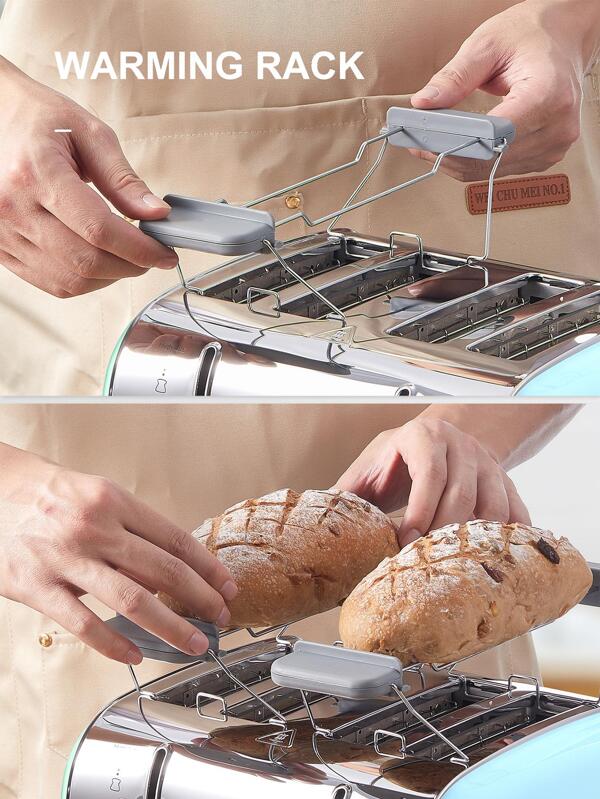 Yabano Toaster 4 Slice, Extra Wide Slots, Stainless Steel with High