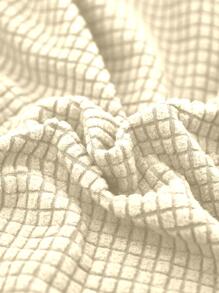 1入組提花米色可拆卸防塵椅套無填充物，可水洗滌綸家用椅套 - 米色 - 查看 4