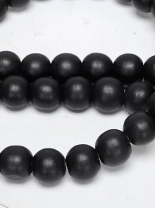 1 pieza Decoración de borlas con cuentas, decoración colgante de madera negra para el hogar, mejor regalo - Negro - Ver 4