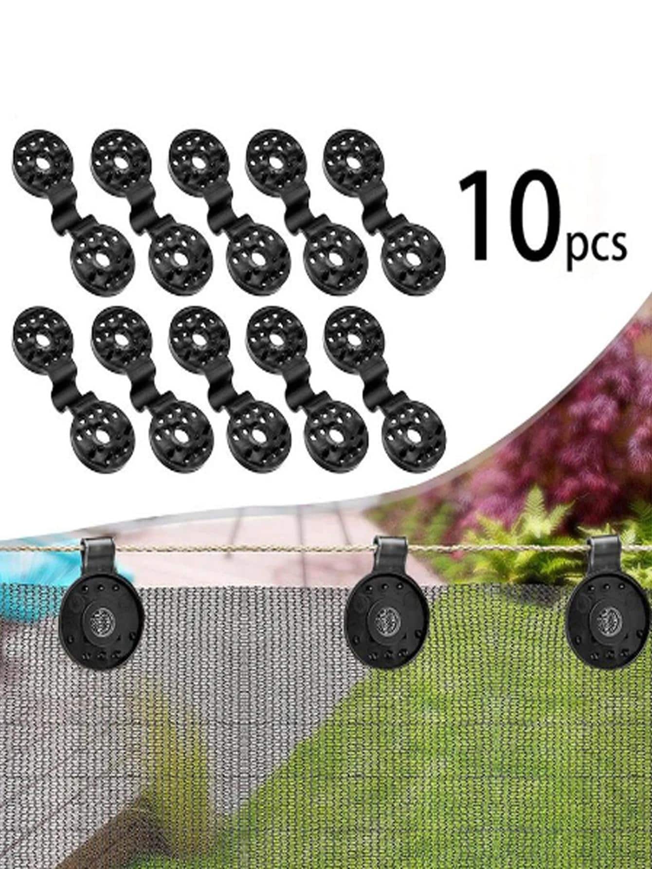 10pcs Black Board Clip, Plastic Portable Net Clip For Garden - Black - View 1