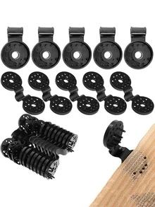 10pcs Black Board Clip, Plastic Portable Net Clip For Garden - Black - View 3