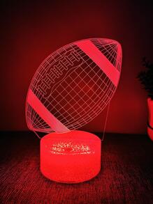 1入組帶USB塑料檯燈，適用於臥室現代橄欖球設計3DLED檯燈 - 彩色 - 查看 4