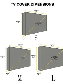 1 gói Vỏ tivi chống bụi màu đen đơn giản, Vỏ tivi PVC chống nước cho gia đình - màu đen - Xem 2