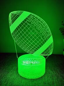 1入組帶USB塑料檯燈，適用於臥室現代橄欖球設計3DLED檯燈 - 彩色 - 查看 7