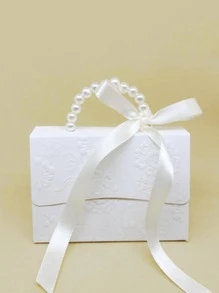 1 Gói Sáng Tạo Màu Trắng In Hoa Tặng Túi Giấy Di Động Cầm Tay Đảng Ủng Hộ Hộp - trắng - Xem 1