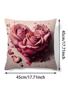 1入組無填充物花卉印花靠墊套，現代梭織面料裝飾抱枕套，適用於客廳，家居裝飾 - 彩色 - 查看 2