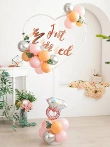 1套塑料氣球架，派對用創意心形設計氣球架 - 無色 - 查看 2