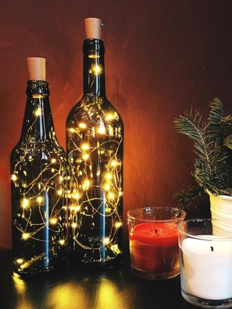 1入組塑料檯燈，創意瓶塞設計家用床頭燈