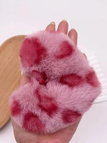 ヒョウ柄 ふわっとハートチャームキーホルダー - ホットピンク - チェックする 3