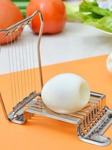 1 pieza Cortador de huevos de acero inoxidable huevo diariamente plata para cocina - Plateado - Ver 4