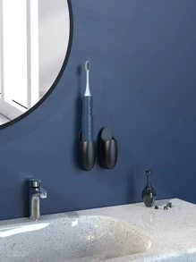 1入組矽膠掛壁式牙刷收納現代免打孔壁掛式電動牙刷架適用於浴室