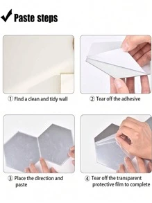 12pcs Hexagonal Acrylic Mirror 3d Wall Stickers - Gold - View 6