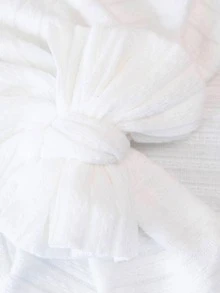 Baby Bow Decor Newborn Hat For Daily Life - White - View 2