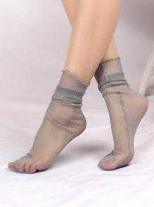 4雙女士亮片細節時尚寬鬆中筒襪適合派對穿戴 - 彩色 - 查看 6