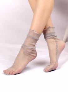 4 đôi vớ nữ lấp lánh chi tiết thời trang vớ phi hành đoàn trơn cho trang phục dự tiệc - Nhiều màu - Xem 6