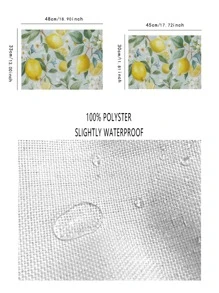 1入組檸檬圖案餐墊，現代主義滌綸廚房桌墊 - 彩色 - 查看 3