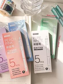MOKA 5 Chiếc Màu Báo Chí Loại Bút Gel đơn Giản Di Động Đa Năng Gel Lăn Bộ Bút Cho Văn Phòng, Sinh Viên, Viết - Màu xanh chanh - Xem 4