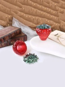 1pc Silicone Mold, Minimalist Strawberry Design DIY Silicone Mold For Crafts - White - View 5